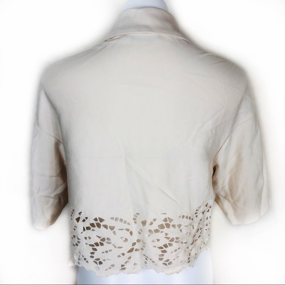 Bcbg Maxazria Spring Cropped Jacket Women's Size Small Cream - Picture 6 of 9